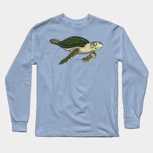 Sea turtle cartoon illustration Long Sleeve T-Shirt